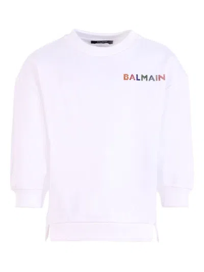 Balmain Girls White Logo Sweatshirt