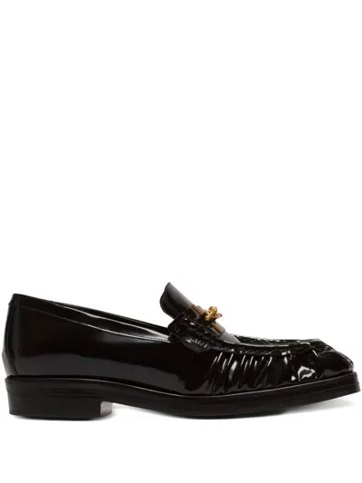 Balmain Glazed Leather Loafers
