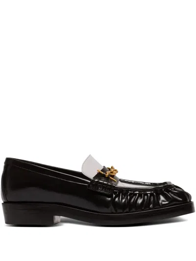Balmain Glazed Leather Loafers