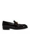 Balmain Glazed Leather Loafers