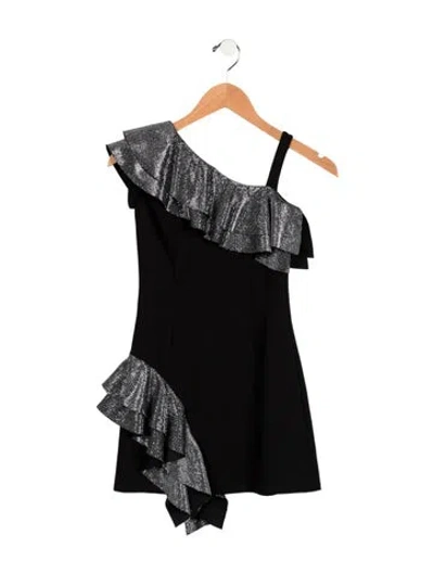 Pre-owned Balmain Kids' Glitter Accent Dress In Black
