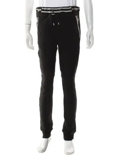 Pre-owned Balmain Glitter Accents Lounge Bottoms W/ Tags In Black