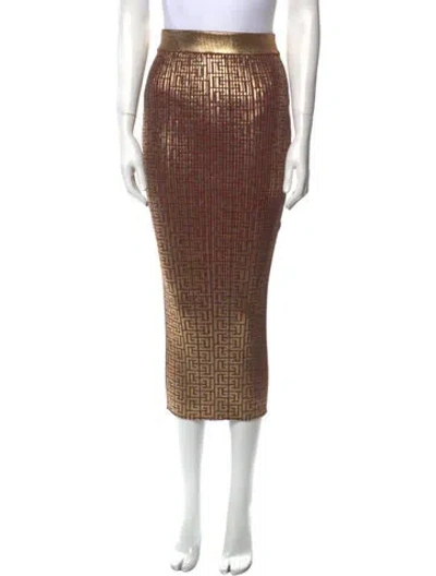 Pre-owned Balmain Glitter Accents Midi Length Skirt