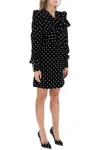 Balmain Polka-dot Long-sleeve Dress In Multi