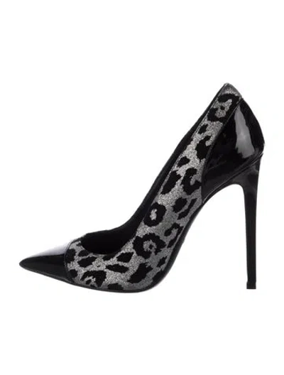 Pre-owned Balmain Glitter Animal Print Pumps In Black