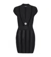 Balmain Glitter Bodycon Knit Dress In Black