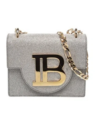 Pre-owned Balmain Glitter Crossbody Bag In Silver