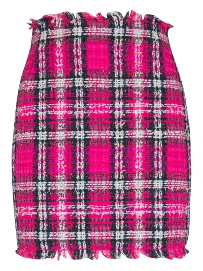 Balmain Glitter-detail Mini Skirt In Pink