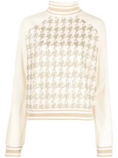 Balmain Glitter-detail Sweatshirt In White