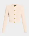 Balmain Glitter Logo Button Down Cardigan In Nude Multi