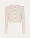 Shop Balmain Glitter Logo Button Down Cardigan In Nude Multi