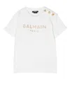 Balmain Glitter-logo Lion-stud T-shirt In White