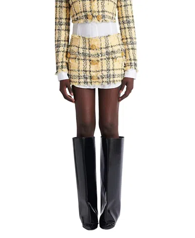 Balmain Glitter Tweed Mini Skirt In Multi