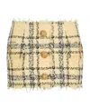 Balmain Glitter Tweed Mini Skirt In Nude