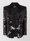 Balmain Glitter V-neck Tailored Jacket In Black
