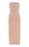 Balmain Glittered-knit Midi Dress In Neutral