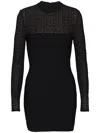 Balmain Glittered Knit Short Dress Clothing In Black