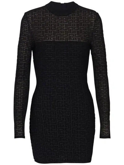Balmain Glittered Knit Short Dress Clothing