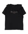 Balmain Glittered-logo T-shirt In Black