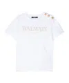 Balmain Glittered-logo T-shirt In White