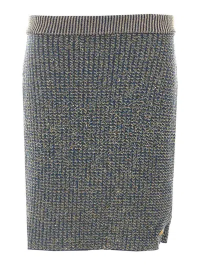 Balmain Glittered Skirt With Zip Closure On The Back In Multi