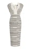 Balmain Glittered Sleeveless Zipped Mid Dress In White