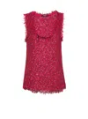 Balmain Glittered Tweed Top In Pink