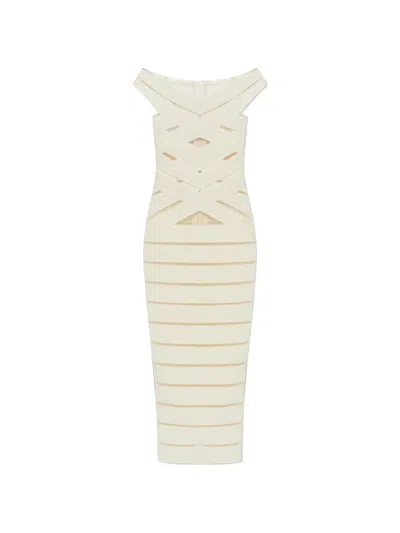 Balmain Glitter-embellished Mini Dress In Neutral