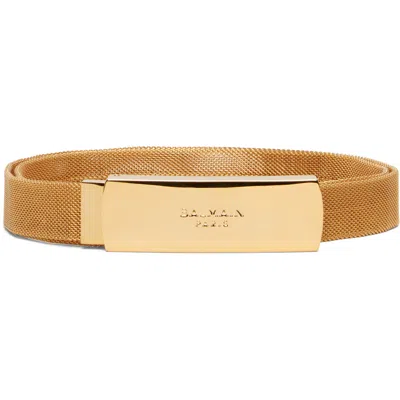 Balmain Gold Braided Brass Belt In Brown