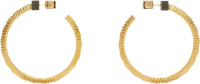 Balmain Gold Brass Perfume Hoop Earrings In 0en Noir/vintage Bra