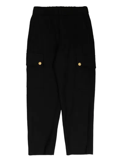 Balmain Kids' Gold-button Cargo Trousers In Black