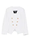 Balmain Gold-button Double-breasted Jacket In White