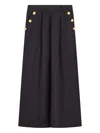 Balmain Gold-button Pleated Trousers In Black