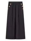 Balmain Gold-button Pleated Trousers In Black