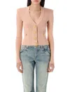 Balmain Fitted Knit Cardigan With Gold Button Accents