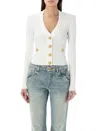 Balmain Women Buttoned V-necked Cardigan