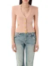 Balmain Fitted Knit Cardigan With Gold Button Accents