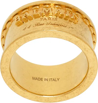 Balmain Gold Signature Tubular Ring In 1ka Or