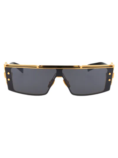 Balmain Gold Titanium Sunglasses In Black