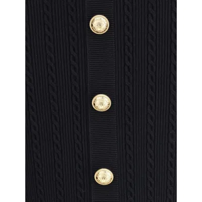 Balmain Gold Viscose Midi Women's Skirt