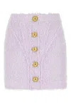 Balmain Purple Button Miniskirt In Lilas