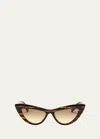 Balmain Gradient Acetate & Titanium Cat-eye Sunglasses In Brn-gld