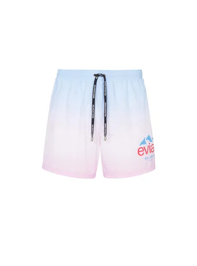 Balmain Gradient Swim Shorts In Blue