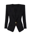 Balmain Grain De Poudre 1-button Jacket In Black