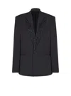 Balmain Crystal Blazer Single Breasted Tailored Jacket In Black