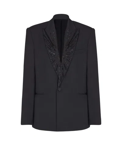 BALMAIN GRAIN DE POUDRE 1-BUTTON JACKET