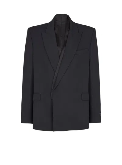 Balmain Grain De Poudre 1-button Jacket In Black