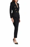 Balmain Double Breast Blazer Jacket With Logo Buttons Blazer And Suits Black In Black