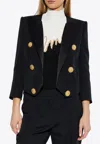 Balmain Grain De Poudre Blazer In Black