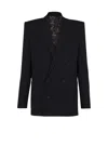 Balmain Double-breasted Wool Blazer In Blue